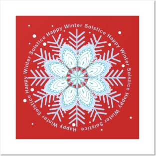 Winter Solstice Snowflake Mandala Posters and Art
